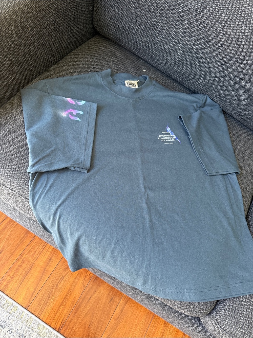 Byredo NEW Size M “Sister Dreamer”  Charcoal Shaka Wear Tee with Hand Painting. - Picture 2 of 3